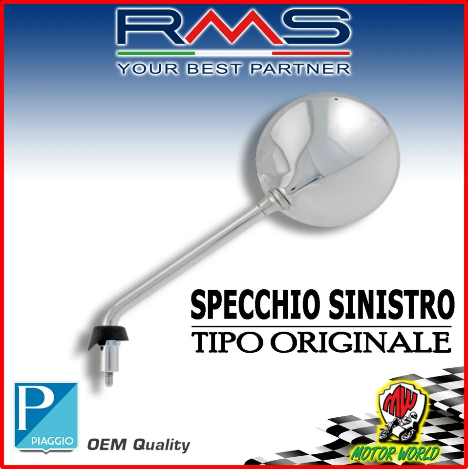 SPECCHIO SPECCHIETTO SX RETROVISORE SINISTRO PIAGGIO VESPA LX 4T 50 2011 2012 - Immagine 1 di 1