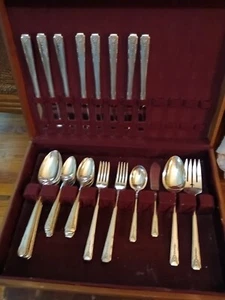 Oneida Milady Community Silber Teller Besteck 40er Jahre mit Truhe Service für 8 - Bild 1 von 6