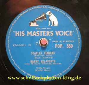 Harry Belafonte 78 RPM / Scarlet Ribbons & Hold ´Em Joe (1311-14) - Bild 1 von 3