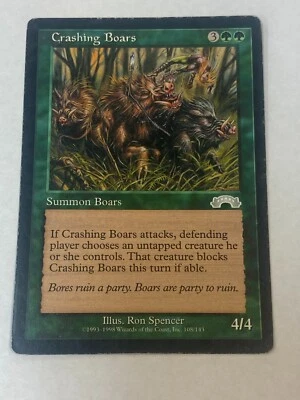 Crashing Boars -  Magic the Gathering MTG Exodus Single Card - Image 1 of 2