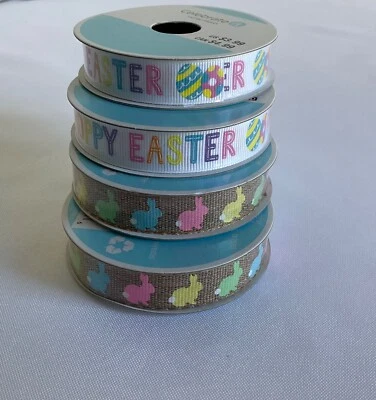 Celebrate It Easter Ribbon Hoppy Easter Bunnies Lot Of 4 New  - Image 1 of 3