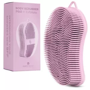 Exfoliating Silicone Body Scrubber Pro 2in1 Shower Scrubber For Body Silicone Lo - Picture 1 of 8