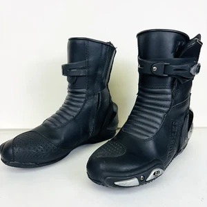 Joe Rocket Super Street RX14 Motorcycle Boots Size 8 Black Leather - Picture 1 of 7