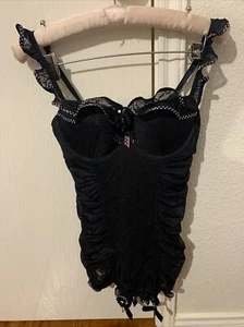 victoria's secret 34C Sexy Little Things Babydoll W Garter Belt Black Sexy NWOT - Picture 1 of 11