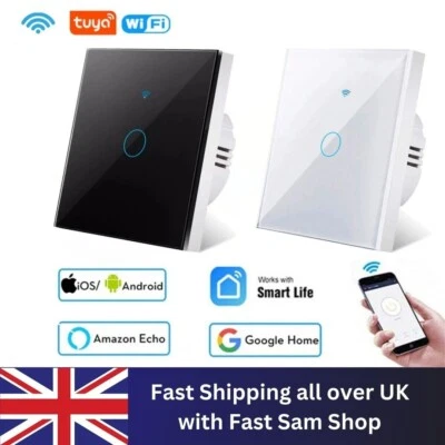 Tuya Smart Wifi Touch Light Switch NO Neutral Wire Required - UK 1/2/3 Gang - Image 1 of 4