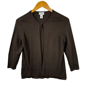 Cardigan da donna Ann Taylor LOFT marrone medio maniche lunghe carriera abbigliamento business - Foto 1 di 10