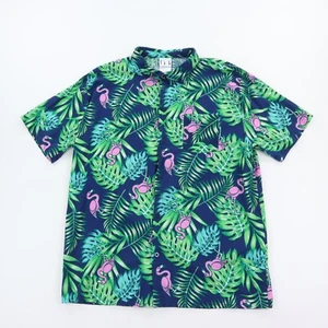 IML Hawaiihemd Herren XL Slim Flamingo Tropical Bunt Knopfleiste Sommer - Bild 1 von 7
