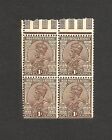 India KGV 1a brown booklet pane MNH
