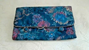 Gobelin Stoff Reise Kosmetik/Essen Etui Vinyl Satin 10" x 24" offen hängt NEU - Bild 1 von 8