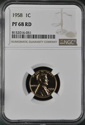 1958 Lincoln 1C NGC PF 68 RD - Image 1 of 2