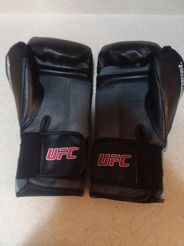 MMA/UFC Boxing/Sparring Gloves - Very Small Signs Of Use Black, Red, And Grey Cover