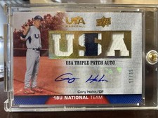 Cory Hahn 2009 Upper Deck 18U National Team USA Triple Patch Autograph #/35 AUTO