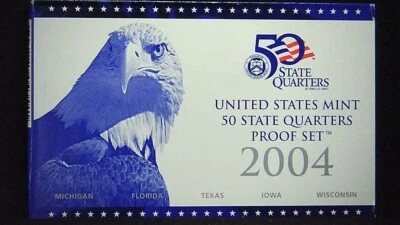 2004-S US Proof State Quarter Mint Set 5 Coins GDC Proof CN CLAD 21swc1003-3 - Image 1 of 4