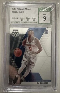 2019-20 Panini Mosaic #229 RJ BARRETT - CSG/CGC 9 - ROOKIE CARD & Sub Grades - Picture 1 of 2