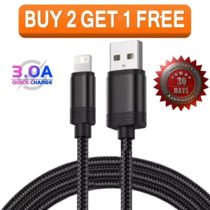 Câble Chargeur Rapide USB Long Tressé Résistant Plomb pour iPhone 14 13 12 11 X 7 8 - Photo 1 sur 6
