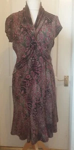 JOSEPH RIBKOFF Twist Front UK Size 12/US 10 Floral/Animal Print Dress - Picture 1 of 9