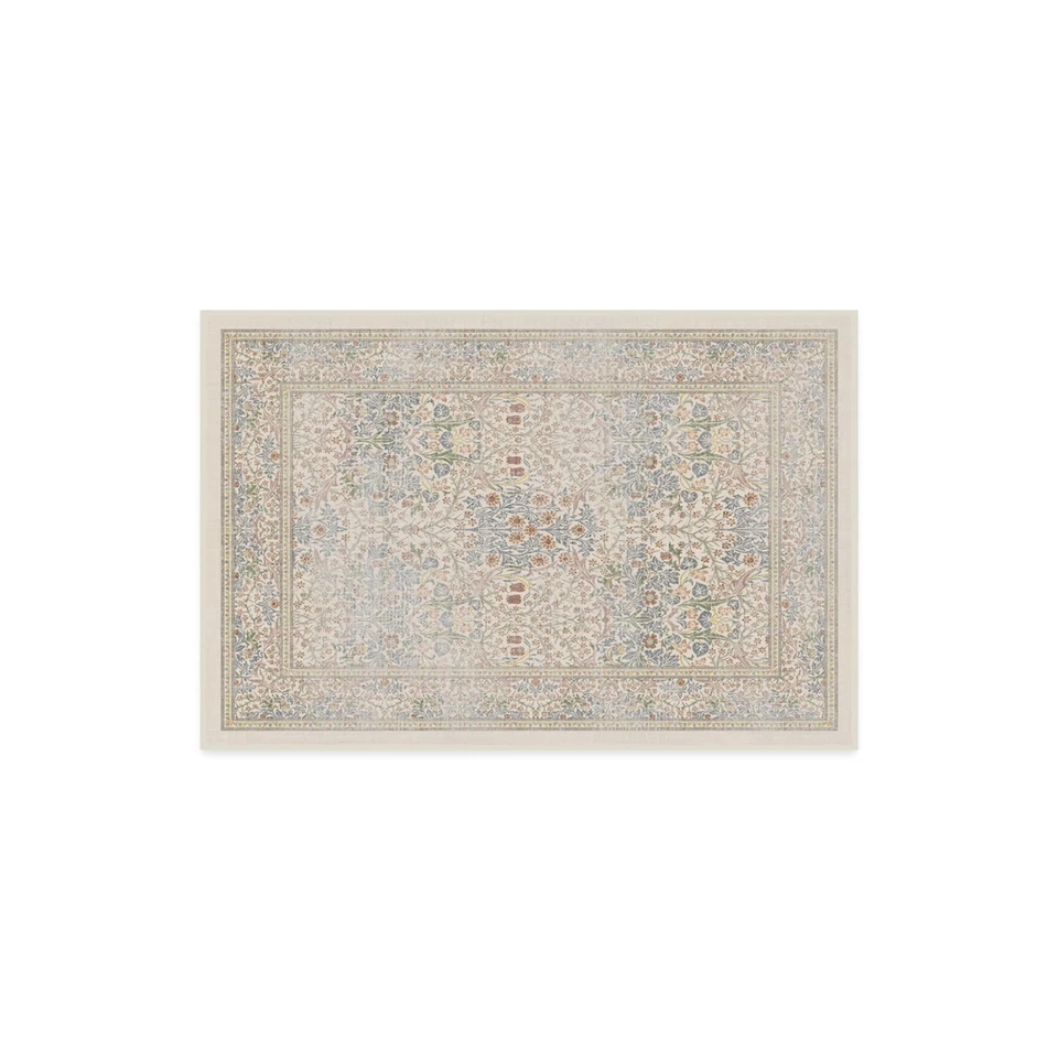 x Morris & Co Washable Area Rug – Blackthorn Ivory Blue 2x3, Stain-Resistant,... - Image 1 of 4