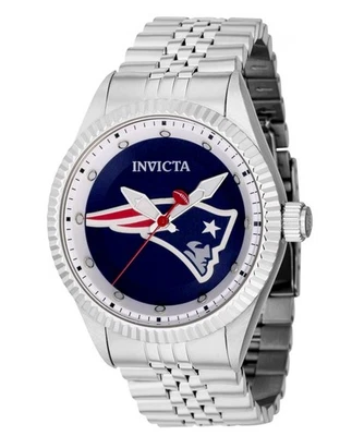 Reloj de cuarzo Invicta NFL New England Patriots para hombre 43 mm plateado inoxidable 42410 Foto 1 de 4