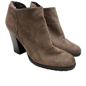 FRANCO SARTO PICNIC Dark Brown Espresso Genuine Leather Ankle Booties Boots 10 - Picture 1 of 16