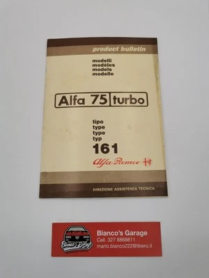 Manuale Alfa Romeo 75 Turbo Direzione assistenza tecnica - Immagine 1 di 4
