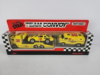 Matchbox Team Convoy Set 30 Michael Waltrip Pennzoil Kenworth Hauler Van Car - Image 1 of 4