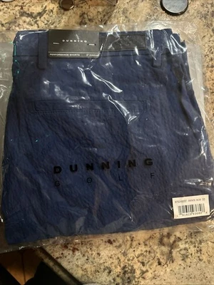 Shorts de golfe DUNNING masculino tamanho 32-9” costura interna azul novo na embalagem - Imagem 1 de 4