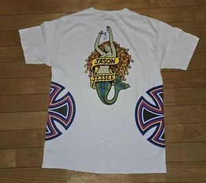 Santa Cruz M T-Shirt White Jason Jessee Multi Iron Cross Vintage Mermaid Search - Picture 1 of 2