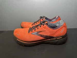 Brooks Ghost 14 Pixel Pack Orange Black Men Running Shoes Size 8.5 - Picture 1 of 9