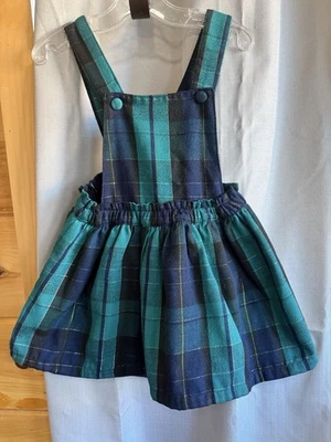 Vestido mameluco Tommy Bahama azul marino y verde a cuadros 2T con lazo trasero Foto 1 de 4