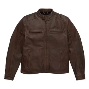 New INDIAN Leather Ellingson Quality MotorBike Leather brown Jacket For Men's - Picture 1 of 3