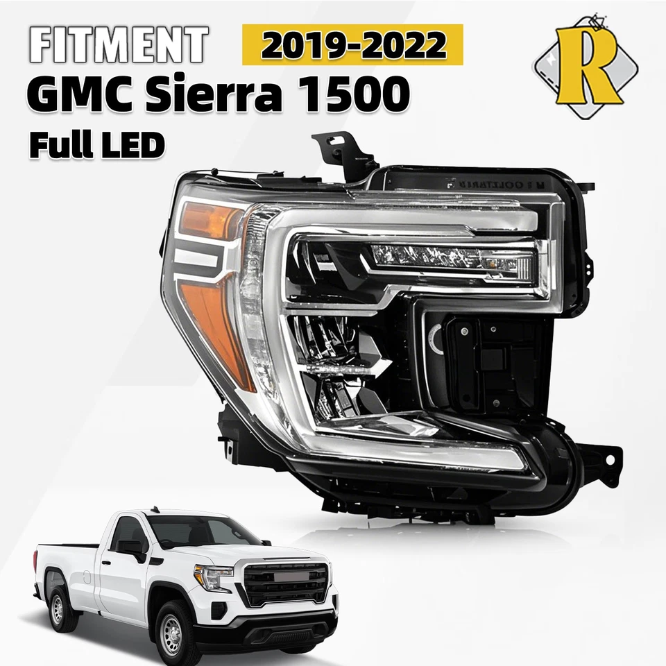 For 2019-2022 GMC Sierra 1500 w/LED Signal Full LED Headlight Right Passenger - Imagem 1 de 4