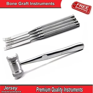 Dental Bone Chisel Oral Surgery Dentistry Curette Surgical Implant Mallet Hammer - Picture 1 of 5