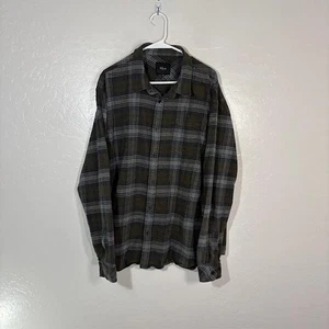 Rails Shirt Mens 2XL Forrest Charcoal Olive Grey Plaid Button Front Cotton - Picture 1 of 7