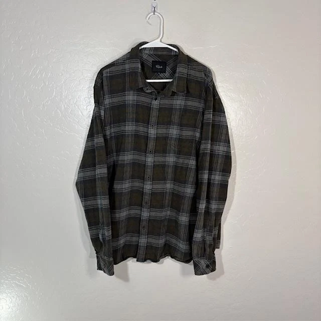 Rails Shirt Mens 2XL Forrest Charcoal Olive Grey Plaid Button Front Cotton - Image 1 of 4