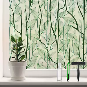 DKTIE Window Film Privacy with Installation Tools, Decorative Stained Glass Wind - Picture 1 of 12