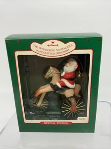 1988 Hallmark Keepsake Ornament The Wonderful Santacycle Special Horse New - Picture 1 of 8