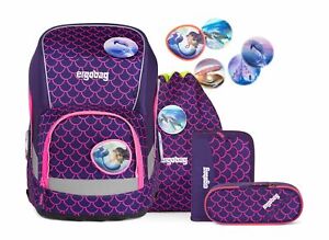 ergobag Lumi-Edition Schoolbag Set 5-teilig Schulranzen PerlentauchBär