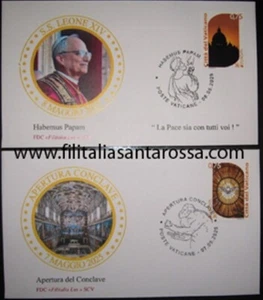 PAPA LEONE XIV VATICANO CONCLAVE HABEMUS PAPAM BUSTE ANNULLO UFFICIALE - Photo 1/4