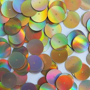Pailletten Rund 18 mm Gold Lazersheen Reflektierend Metallic. Made in USA - Bild 1 von 2
