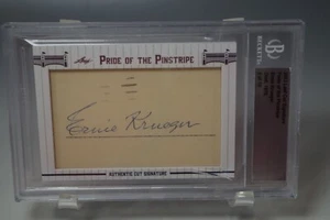 ERNIE KRUEGER 2013 LEAF PRIDE OF THE PINSTRIPE 1915 YANKEES BECKETT AUTO GRADED - Picture 1 of 3