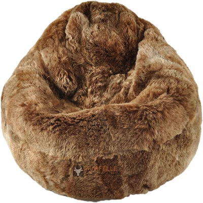 ÖKO LAMMFELL SITZSACK GOLD BRAUN KURZWOLLIG BEAN BAG - Bild 1 von 3