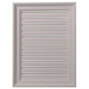 Ekena Millwork Gable Louver Vent 24" H X 18" W, Rectangular Primed Polyurethane - Picture 1 of 3