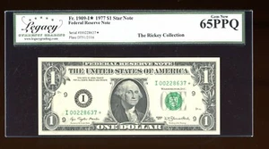 DBR 1977 $1 FRN Minneapolis Gem STAR Fr. 1909-I* Legacy 65 PPQ Serial I00228637* - Picture 1 of 2