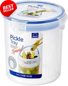 1.4L Large Round Food Container with Draining Basket BPA-Free Microwave Safe - Picture 1 of 5