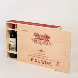 2x Liquor Bottle Wine Gift Boxes Christmas Anniversary Wedding Wood Wine Holder - Picture 1 of 9