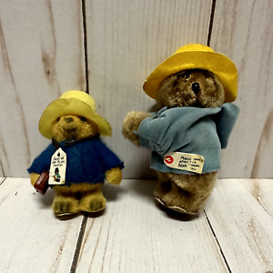 Vintage Eden Paddington Bear Plush Set Mini Figure Fuzzy Hugger