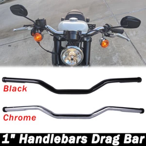 Manillar de barras de arrastre rastreador de tiro bajo de 1" con hoyuelos de 3" personalizado para motocicleta Harley - Imagen 1 de 29