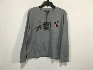 DKNY Logo Long Sleeve Pullover Sweatshirt, Women's Size S - Grey - Picture 1 of 8