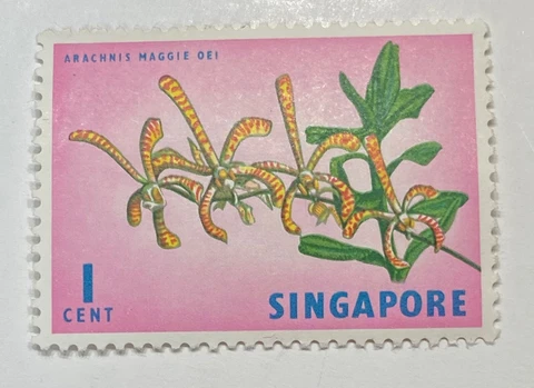 Singapore 1963 Sc-66 stamp orchid Arachnis Maggie oei mint never hinged Cover