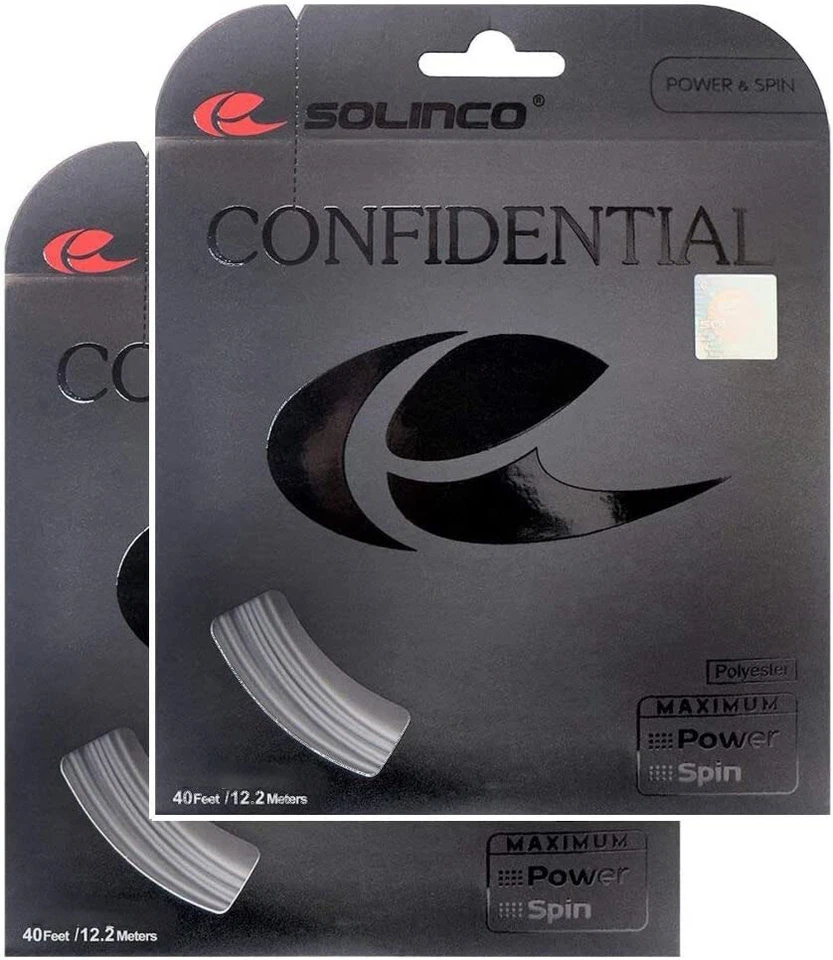 2 Sets Solinco Confidential 18 Gauge 1.15mm Tennis String NEW